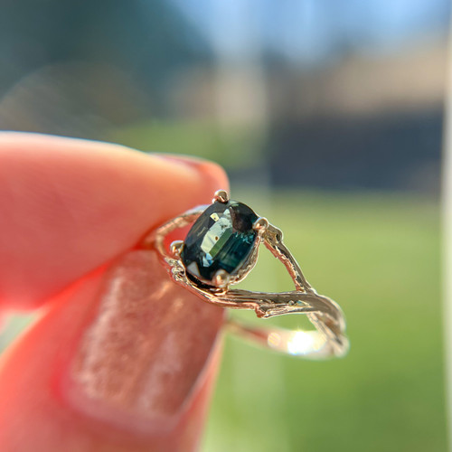 Wrenley 5.01ct Natural Oval Green Sapphire Halo Engagement Ring in 14k –  Unique Engagement Rings NYC | Custom Jewelry by Dana Walden Bridal